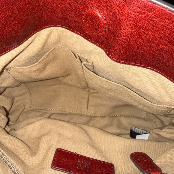 Vintage RARE Frye Red Studded Whipstitch Leather Shoulder Crossbody NWOT - Picture 11 of 15